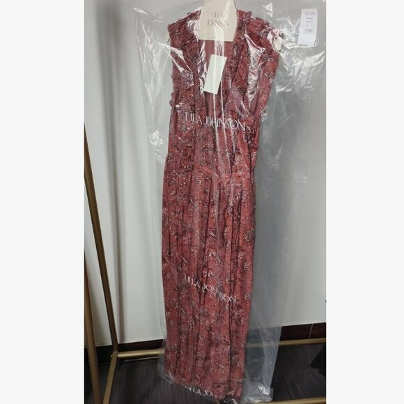 NWT Ulla Johnson Aida Cascading Ruffle Gown Maxi Dress Oleander Sz6 Party Cockta - Picture 5 of 7